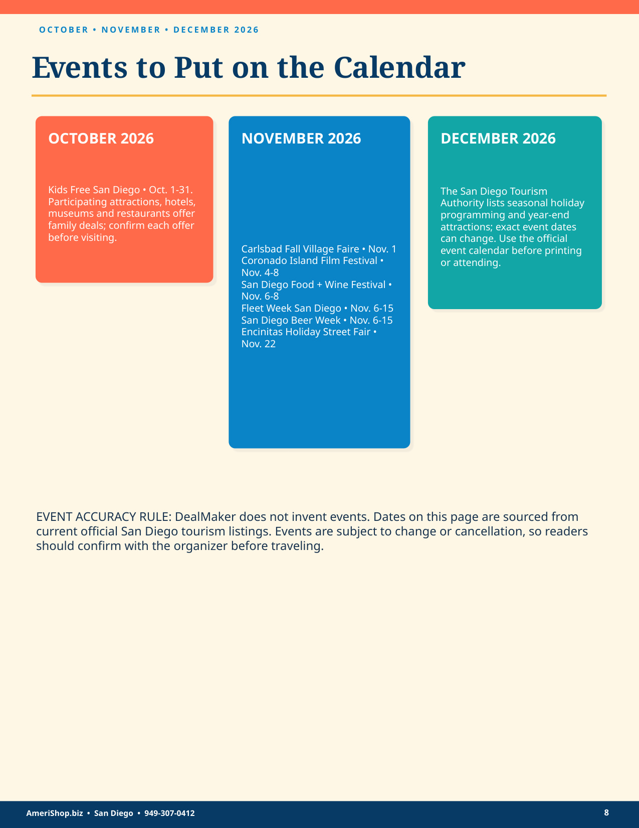 Events (Oct–Dec 2026)
