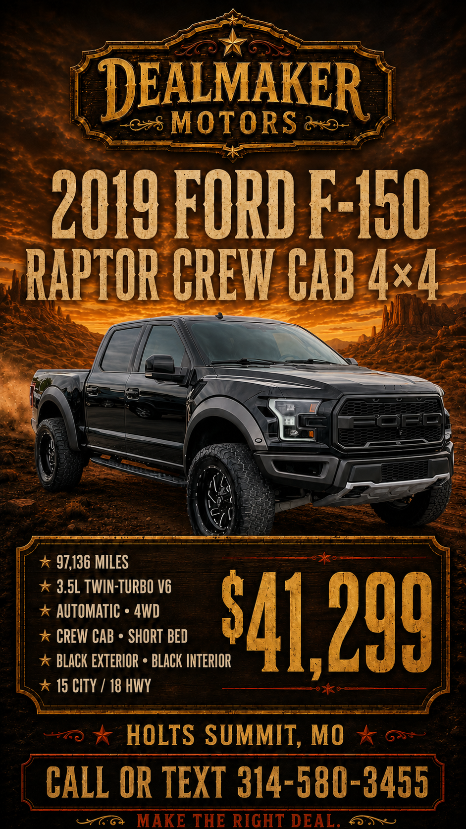 2019 Ford F-150 Raptor Crew Cab 4x4